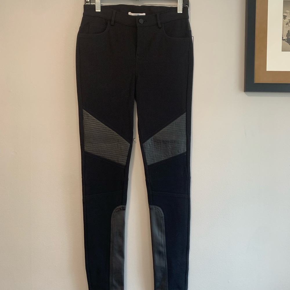 Black leather motorcycle Per se jeans